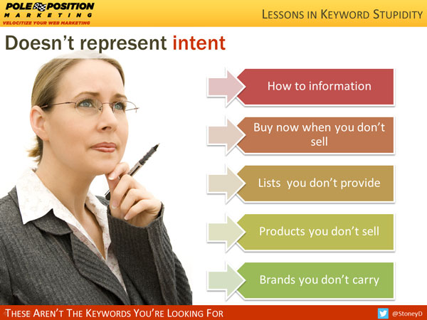 7 Lessons in Keyword Stupidity: How Not to Mess Up Keyword Research Doesnt Represent Intent 7 Lessons in Keyword Stupidity: How Not to Mess Up Keyword Research