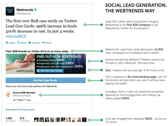 Lead gen examples: Twitter cards