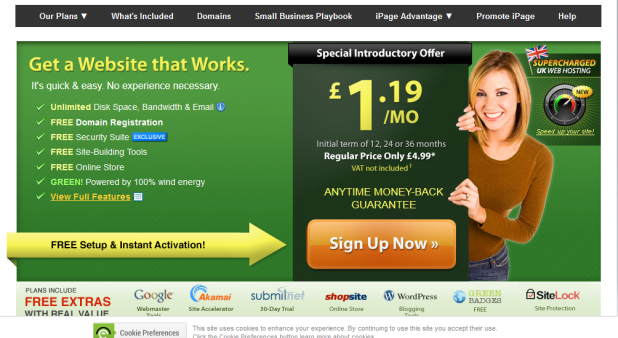 Landing page design example 9