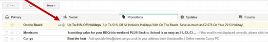 A gmail ad