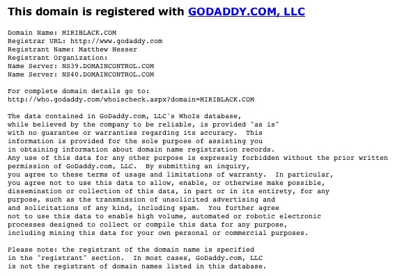 Basic Whois Search on Domain