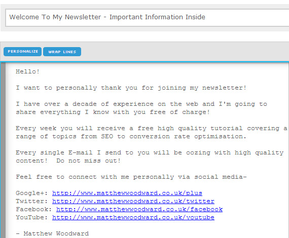 welcome email template
