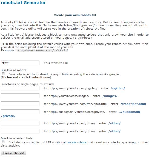 Robots txt Generator