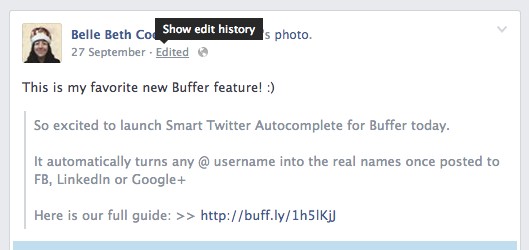 facebook changes - editing history
