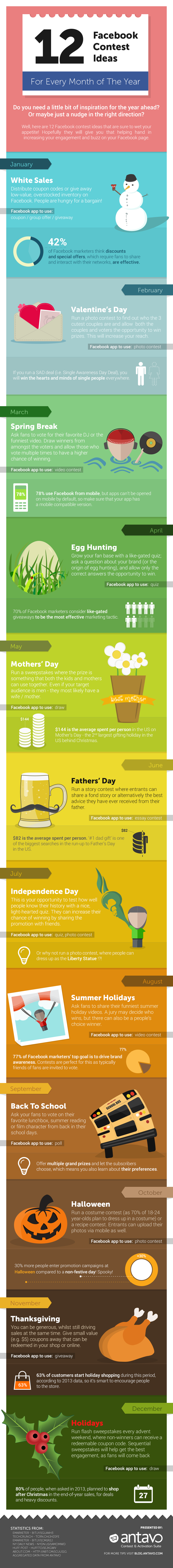 12 Fantastic Facebook Contest Ideas To Grow Your Email List (Infographic) image 12monthsofcontest infographics eng5