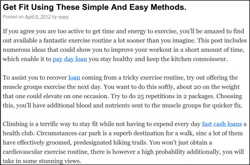 Examples of link spam from the Google Blog