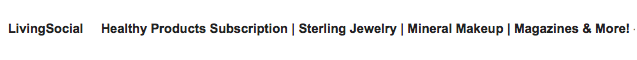 subject line says healthy products subscription, sterling jewelry, mineral makeup, magazines and more