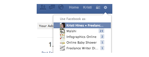 use facebook as page